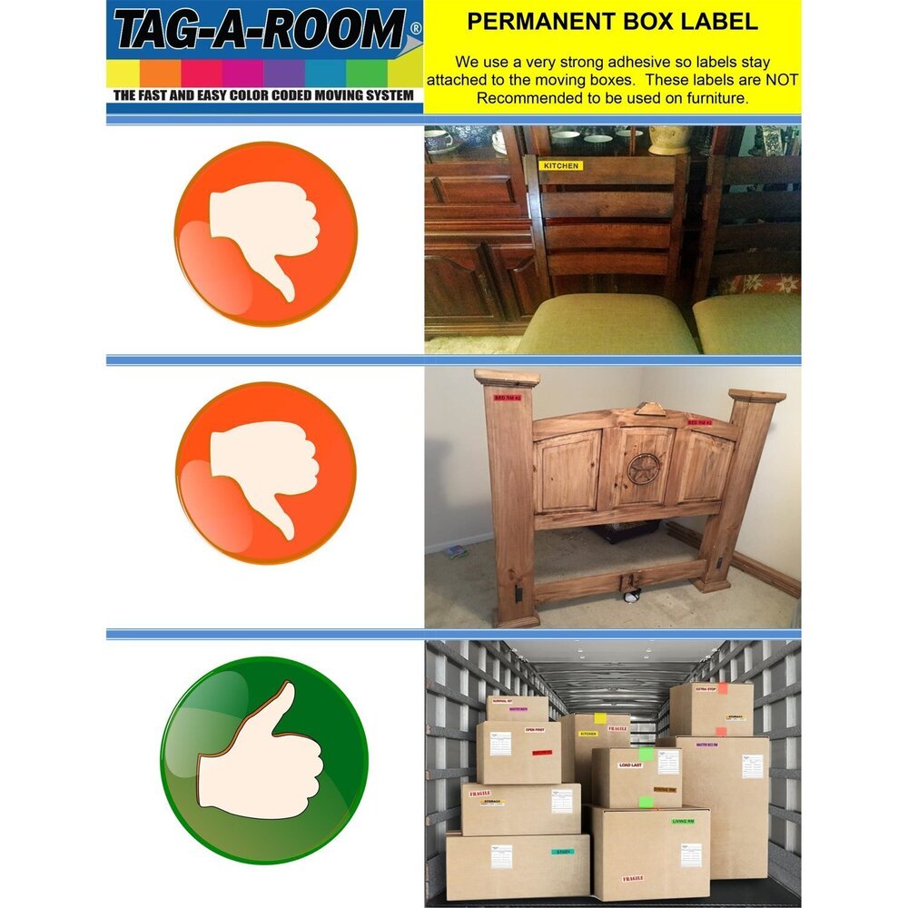 9973 Color Coded Moving Box Labels Utility Room - Picture 4 of 4